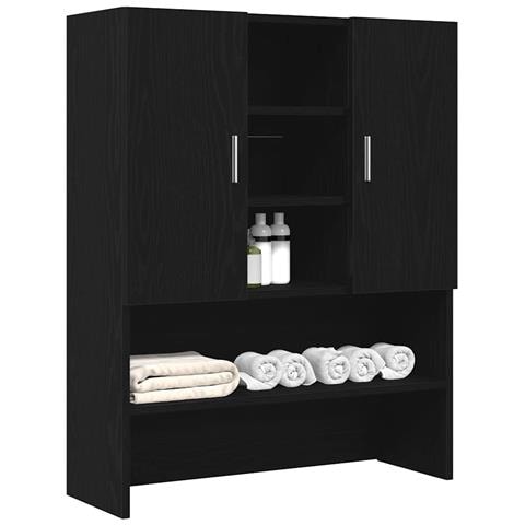 Mobile per Lavatrice Rovere Nero 70,5x25,5x90 cm - Foto 9
