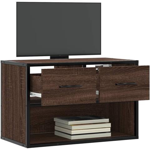 Mobile Tv Rovere Marrone 60x31x39,5cm In Truciolato E Metallo - Foto 3