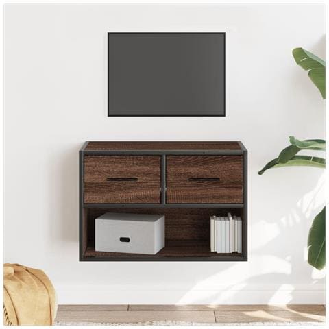 Mobile Tv Rovere Marrone 60x31x39,5cm In Truciolato E Metallo - Foto 1