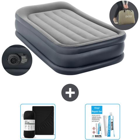 Set Materassino Gonfiabile - 191x99x42 Cm - Grigio - Include Accessori Coordinati Cb18 - Foto 1