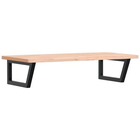 Ripiano A Parete Per Lavabo In Acciaio E Massello Di Faggio - Foto 1