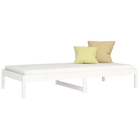 Dormeuse Senza Materasso Bianca 90x200 Cm Legno Massello Pino - Foto 2