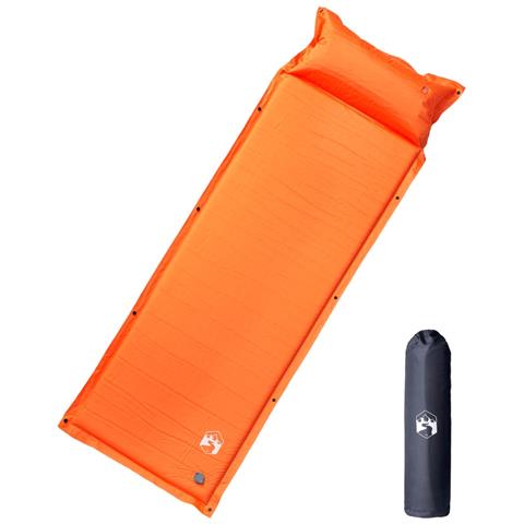 Materasso Campeggio Autogonfiabile Cuscini 1 Persona Arancio - Foto 1