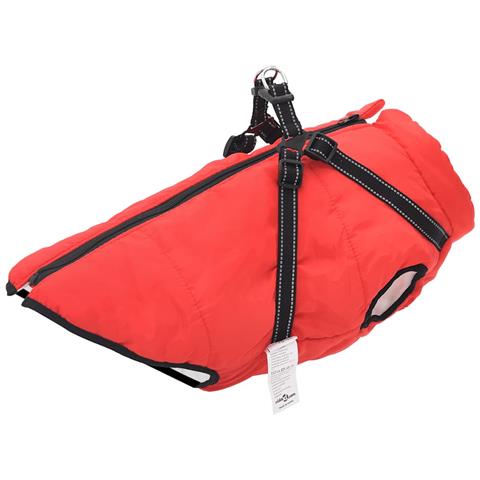 Cappotto Cani Imbracatura Impermeabile Riflettente Rosso L44 - Foto 1