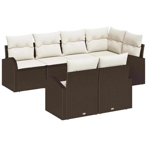 Set di divani da giardino 7 pezzi con cuscini in rattan poli da - Foto 1