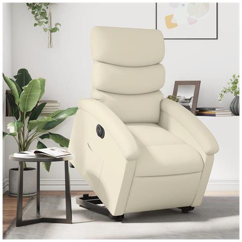 Lusso Casadino -  Poltrona Alzapersona Reclinabile Crema In Similpelle - Foto 8