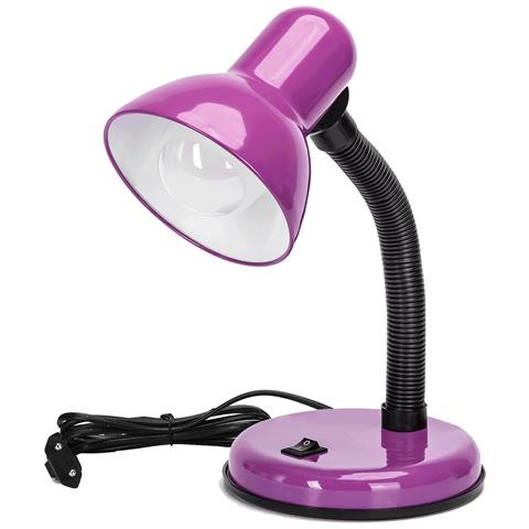 Lampada Da Tavolo E27 In Metallo Viola|max 60w|altezza Regolabile|h31cm - Foto 1