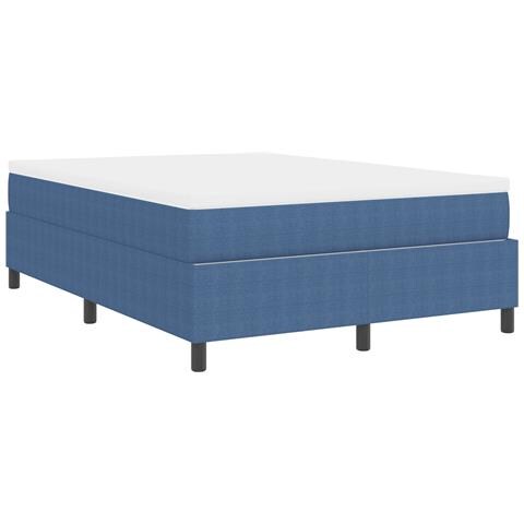 Letto Box Spring con Materasso Blu 140x200 cm Tessuto Corsaro - Foto 9
