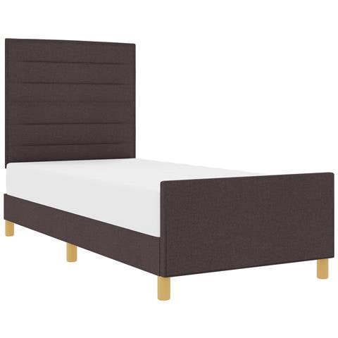 Letto Matrimoniale Marrone Scuro 100x200 cm Tessuto - Foto 1