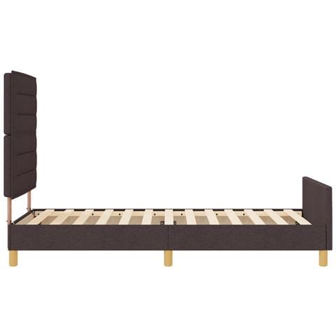Letto Matrimoniale Marrone Scuro 100x200 cm Tessuto - Foto 9