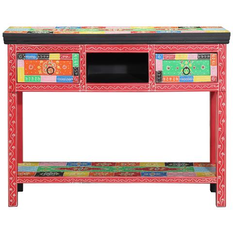 Tavolo Consolle Colorato 100x30x75 cm in Legno Massello di Mango - Foto 2