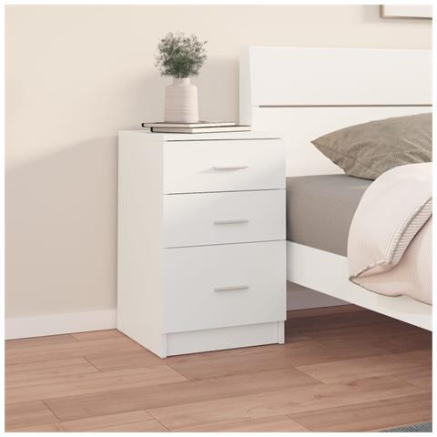 Lusso Casadino -  Comodino Bianco 40x40x63 Cm In Legno Multistrato - Foto 8