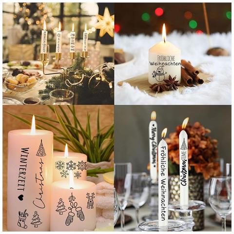 Set Di 2 Fogli 20x30cm Di Adesivi Natalizi Per Decorazioni Fai-da-te Per Candele - Foto 2