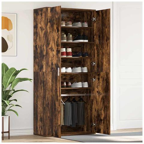 Mobile per scarpe Marrone 80 x 39 x 180 cm Legno multistrato - Foto 2