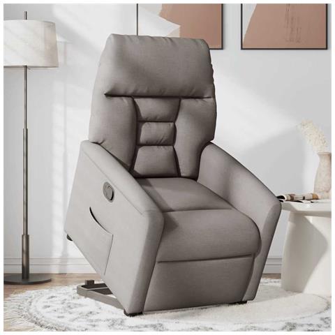 Poltrona Alzapersona Reclinabile Tortora in Tessuto - Foto 2