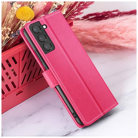 Custodia A Portafoglio Per Samsung Galaxy S22 Plus Con Supporto E Linguetta, Fucsia - Foto 2