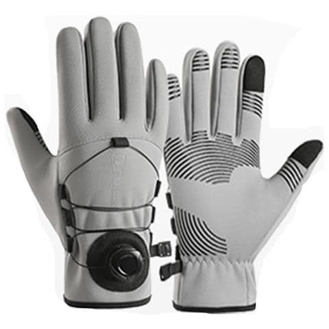 Guanti Invernali Da Ciclismo Sportivo Con Manopola - Impermeabili, Foderati In Pile, Compatibili Con Touchscreen Grey - Foto 1