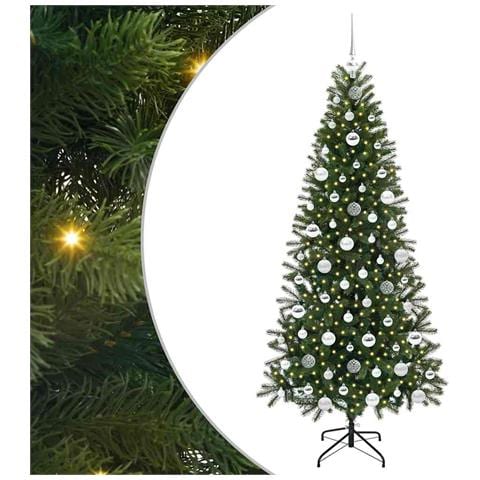 Albero di Natale artificiale con 300 LED Verde 180 cm PE e PVC - Foto 1