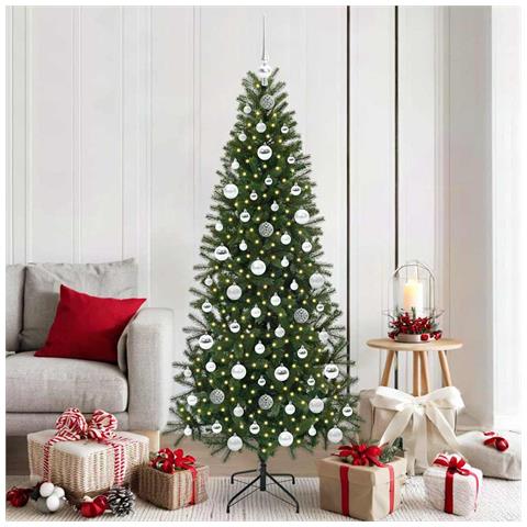 Albero di Natale artificiale con 300 LED Verde 180 cm PE e PVC - Foto 2