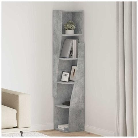 Mobile angolare Bianco 27,5x27x140cm Legno multistrato - Foto 2