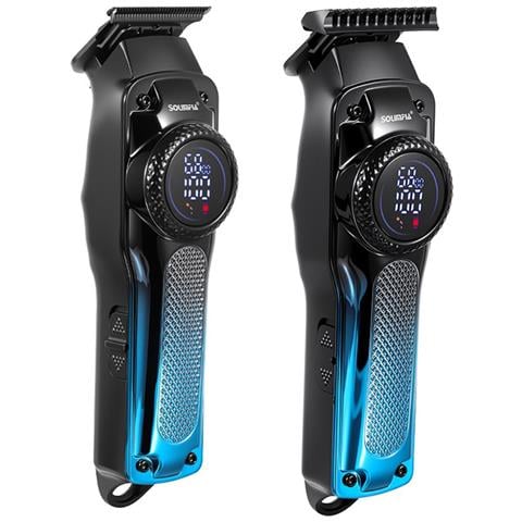 Tagliacapelli E Rifinitore Elettrico Professionale Con Display Lcd, Ricaricabile Via Usb Blue - Foto 2