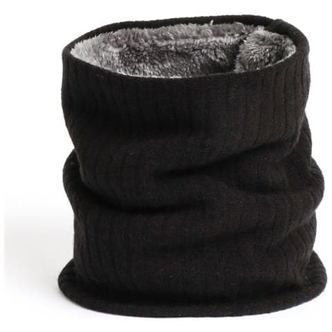 Scaldacollo Invernale In Pile A Tinta Unita - Sciarpa Termica Elasticizzata Lavorata A Maglia Black - Foto 1
