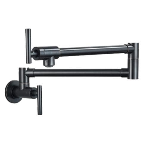 Rubinetto per lavello da cucina, Blackswan, tipo M295, per installazione sopra il lavello o il fornello, modello nero anticato, misura 64 cm - Foto 1