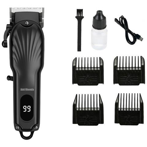 Tagliacapelli Elettrico Ricaricabile Cordless Professionale Con Lama In Ceramica E Display Lcd Black - Foto 1