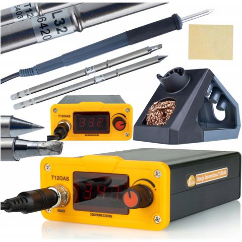 Stazione Saldante T12 Orange Akbash Standard - Riscaldamento Rapido, Controllo Preciso | 200-450°c, 75w | Set Con Punte T12-b E T12-d32 - Foto 1