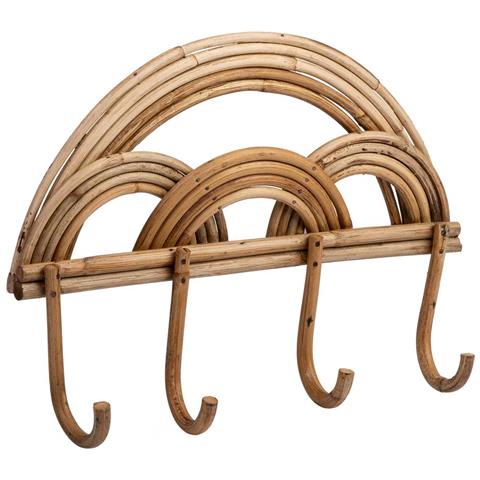 Appendiabiti In Canna E Bambù Marrone 38x7x26h Cm - Foto 1