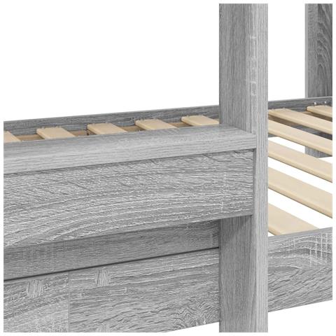 Letto a Castello per Bambini Grigio Sonoma 100 x 200 cm - Foto 9