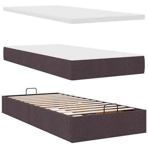 Struttura Letto Pouf con Materassi 160x200 cm in Tessuto - Foto 9