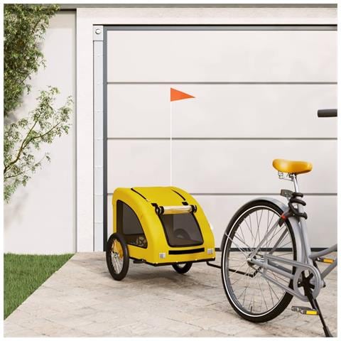 Rimorchio da Bici per Animali Giallo Oxford e Ferro - Foto 2