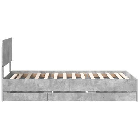 Struttura del letto con cassetto Grigio cemento 90 x 190 cm - Foto 9