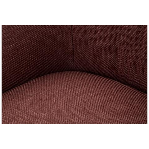 Poltrona Girevole Siena In Tessuto Bordeaux Con Bordura Avorio 83x66x80 Cm - Foto 8