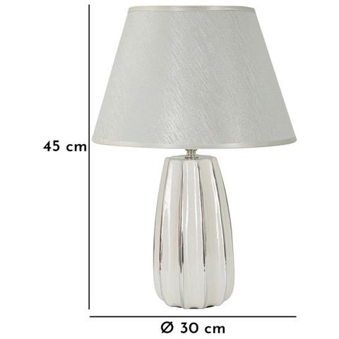 Lampada Da Tavolo Emmi Argento In Ceramica Ø30×45 Cm - Foto 6
