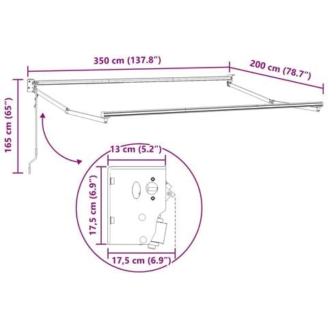 Struttura della tenda elettrica retrattile Bianco 3,5 x 2 m - Foto 8