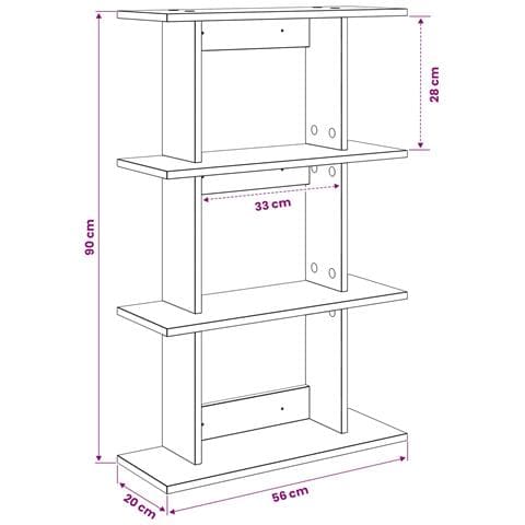 Scaffale da parete A parete Grigio 56 x 20 x 90 cm - Foto 7