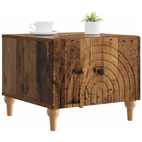 Tavolino da salotto con cassetto Legno antico 49 x 50 x 40 cm - Foto 2