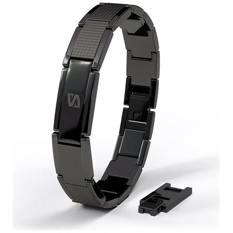 Bracciale Da Uomo Premium ""impact"" In Acciaio Chirurgico 316l, Nero, 23 Cm - Foto 1