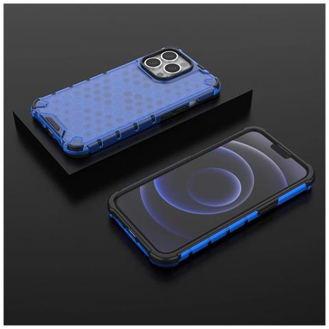 Honeycomb Corpo Con Copertura Colorata E Bumper In Tpu, Per Iphone 13 Pro, Colore Blu. - Foto 1