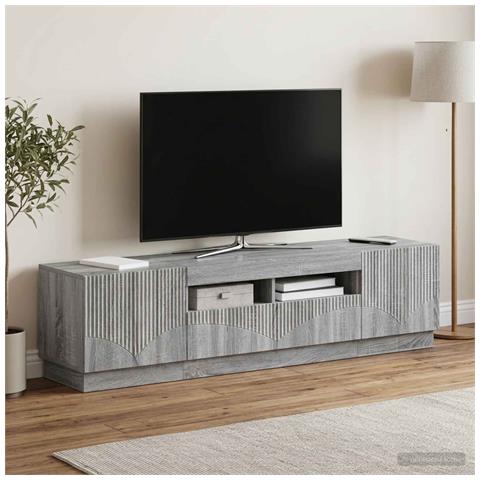 Mobile TV LED a 5 pezzi Sonoma grigio Legno ingegnerizzato - Foto 2