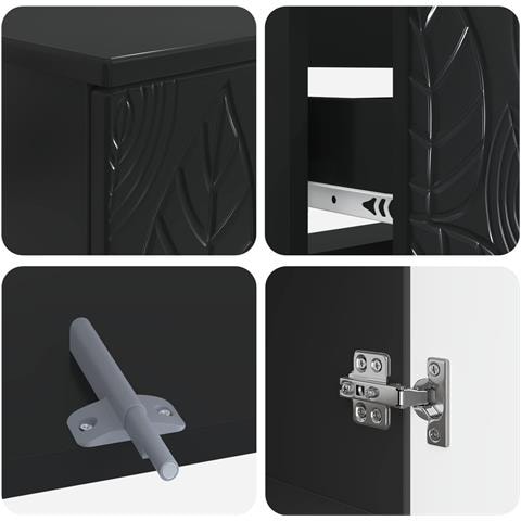 Set di Armadi da Bagno da 2 Pezzi DELFT Nero - Foto 8