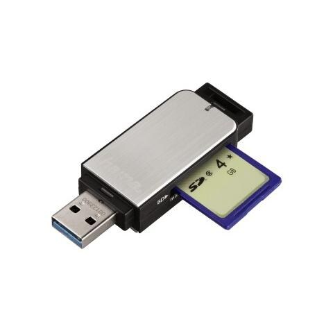 Lettore USB 3.0 slim, micro SD, micro SDXC, micro SDHC, MMC, SD, SDHC, SDXC, corpo in metallo, UHS-1, grigio, blister - Foto 1