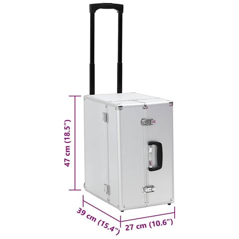 Valigia Trolley Pilota 47x39x27 Cm In Alluminio Argento - Foto 2