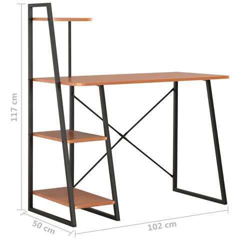 Scrivania con Mensole Nera e Marrone 102x50x117 cm - Foto 7