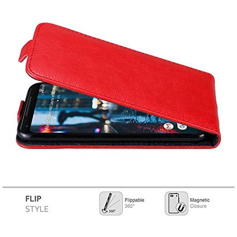 Custodia Compatibile Con Google Pixel 2 Xl In Rosso Mela - Coperchio Protettivo In Design Flip Con Chiusura Magnetica - Foto 2