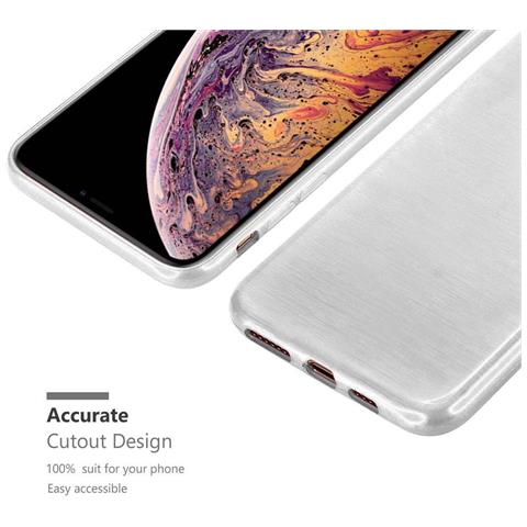 Custodia Compatibile Con Apple Iphone Xs Max In Argento - Coperchio Protettivo In Silicone Tpu Flessibile Con Design Spazzolato - Foto 8