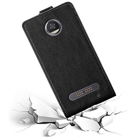 Custodia Compatibile Con Motorola Moto Z2 In Nero Di Notte - Coperchio Protettivo In Design Flip Con Chiusura Magnetica - Foto 2