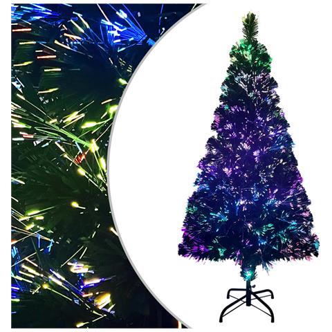 Albero Natale Artificiale con Supporto 120 cm in Fibra Ottica - Foto 1